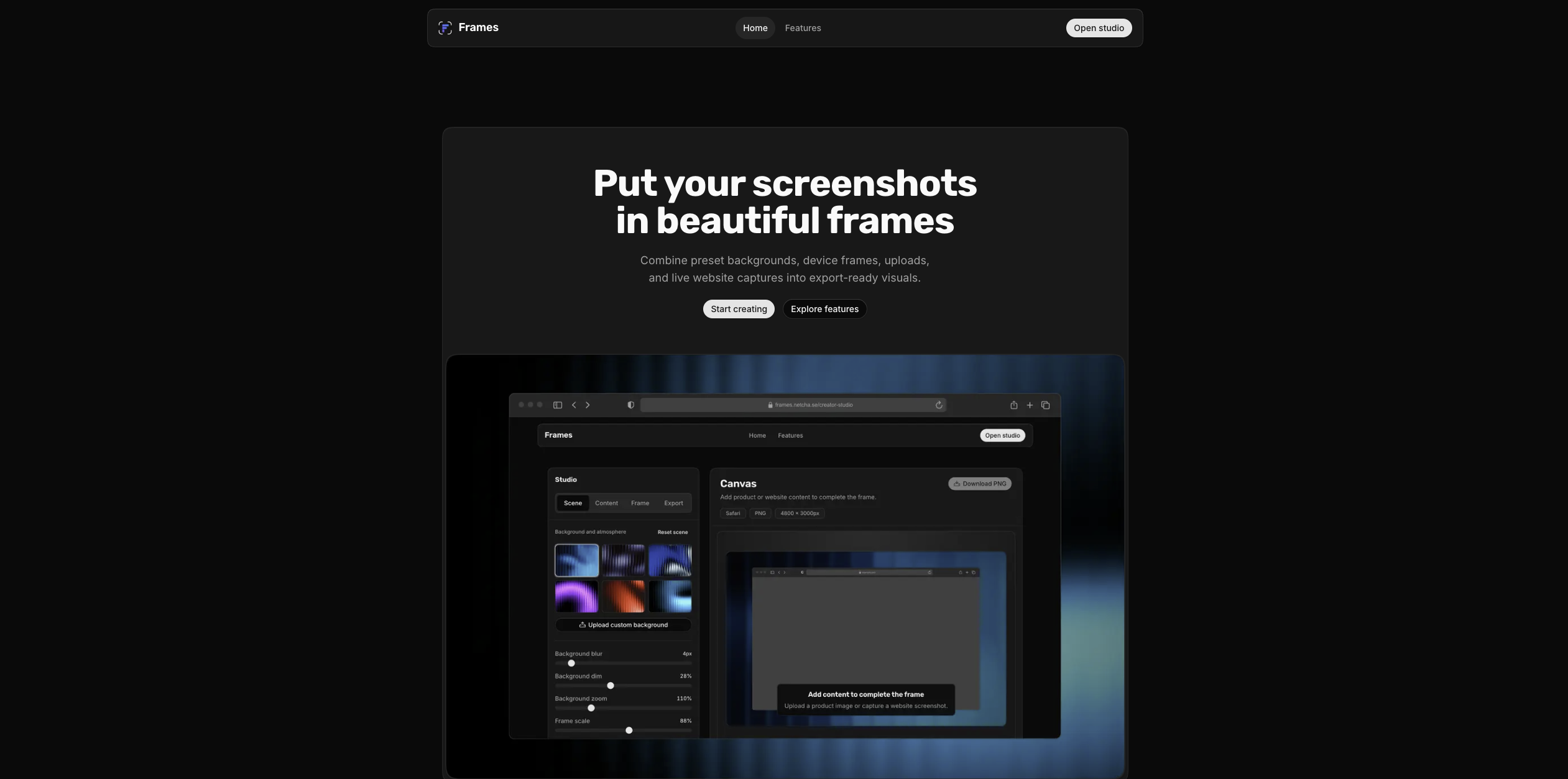 Frames preview